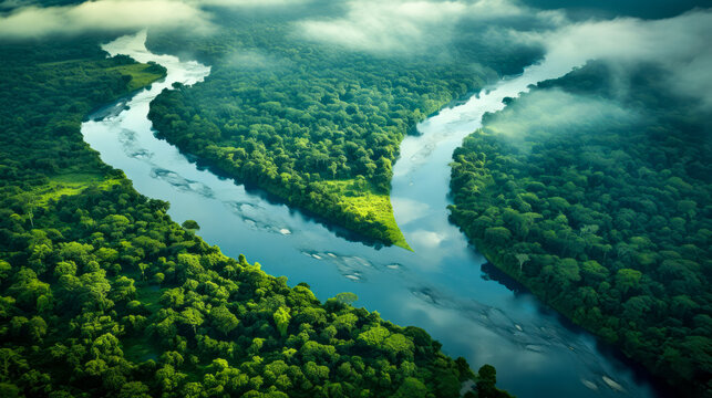 River confluence background